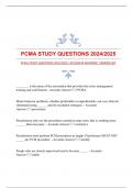 PCMA STUDY QUESTIONS 2024/2025 |ACCURATE ANSWERS| VERIFIED SET