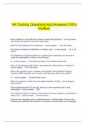  VA Training Questions And Answers 100% Verified.