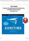 TEST BANK For Auditing: A Practical Approach with Data Analytics 2nd Edition by Johnson & Wiley, ISBN 9781119786023, All 16 Chapters Covered, Verified Latest Edition