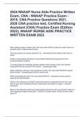 2024 NNAAP Nurse Aide Practice Written Exam, CNA - NNAAP Practice Exam - 2019, CNA Practice Questions 2021, 2020 CNA practice test, Certified Nursing Assistant (CNA) Practice Exam (Edition 2022), NNAAP NURSE AIDE PRACTICE WRITTEN EXAM 2023 Questions and A