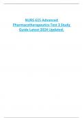 NURS 615 Advanced  Pharmacotherapeutics Test 3 Study  Guide Latest 2024 Updated.