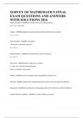 SURVEY OF MATHEMATICS FINAL EXAM QUESTIONS AND ANSWERS WITH SOLUTIONS 2024