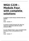 WGU C239 - Module Four with complete solutions