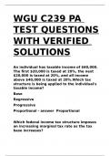 WGU C239 PA TEST QUESTIONS WITH VERIFIED SOLUTIONS