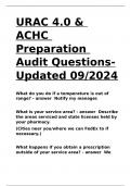 URAC 4.0 & ACHC Preparation Audit Questions- Updated 09 2024