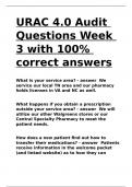 URAC 4.0 Audit Questions Week 3 with 100- correct answers