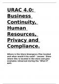 URAC 4.0 Business Continuity, Human Resources, Privacy and Compliance..