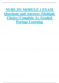 NURS 251 MODULE 1 EXAM  Questions and Answers (Multiple  Choice) Complete A+ Graded  Portage Learning