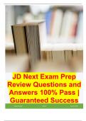 JD Next Exam Prep Review Questions and Answers 100% Pass | Guaranteed Success