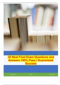 JD Next Final Exam Questions and Answers 100% Pass | Guaranteed Success