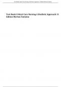 Complete Test Bank For Critical Care Nursing A Holistic Approach 12th Edition by Morton Fontaine! RATED A+