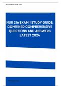 NUR 216 EXAM 1 STUDY GUIDE: COMBINED QUESTIONS AND ANSWERS 