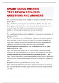 SMART SERVE ONTARIO TEST REVIEW 2024-2025 QUESTIONS AND ANSWERS