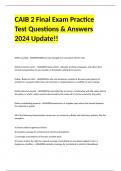 CAIB 2 Final Exam Practice Test Questions & Answers 2024 Update!!