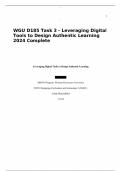 WGU D185 Task 3 - Leveraging Digital Tools to Design Authentic Learning 2024 Complete