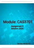 CAS3701 ASSIGNMENT 9  SOLUTION DUE DATE: 08/08/2024