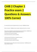 CAIB 2 Chapter 1 Practice exam 2 Questions & Answers 100% Correct