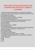 NFPA FINAL EXAM QUESTIONS AND VERIFIED ANSWERS LAREST UPDATE  GRADED A+