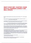 WEST COAST EMT  CHAPTER 1 EXAM WITH ALL ANSWERS CORRECT AND WELL UPDATE