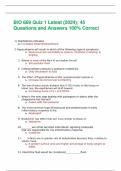 BIO 669 Quiz 1 Latest (2024); 45 Questions and Answers 100% Correct