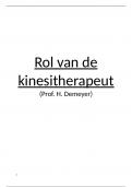 samenvatting REVAKI cardio, deel rol van de kinesitherapeut 2de bach 2023-2024