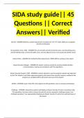 SIDA study guide|| 45 Questions || Correct Answers|| Verified