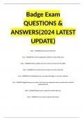 Badge Exam QUESTIONS & ANSWERS(2024 LATEST UPDATE)