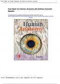 Test Bank for Human Anatomy 6th Edition Kenneth Saladin