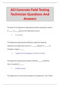 ACI Concrete Field Testing  Technician Questions And  Answers