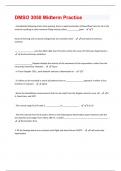 DMSO 3050 Midterm Practice Questions and Answers 100% Verified