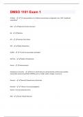 DMSO 1101 Exam 1 Questions And Answers Graded A+