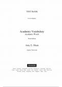 Test Bank - Academic Vocabulary: Academic Words 6th Edition (Olsen, 2016)