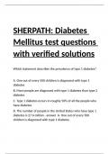 SHERPATH Diabetes Mellitus test questions with verified solutions