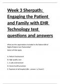 Week 3 Sherpath Engaging the Patient and Family with EHR Technology test questions and answers