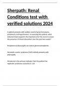 Sherpath Renal Conditions test with verified solutions 2024.