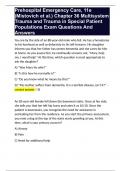 Prehospital Emergency Care, 11e (Mistovich et al.) Chapter 36 Multisystem Trauma and Trauma in Special Patient Populations Exam Questions And Answers