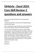 GMetrix - Excel 2024 Core Skill Review 3 questions and answers.