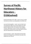 Survey of Pacific Northwest History for Educators - D106(solved)