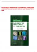 Test bank For Bontrager's Textbook of Radiographic Positioning and Related Anatomy 10th Edition by John