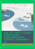 APR 241 TEST 3 STUDY GUIDE (2024) QUESTIONS WITH CORRECT ANSWERS!!