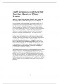 Health Consequences of Rural Illicit Drug Use: Questions Without Answers