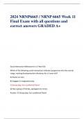 2024 NRNP6665 / NRNP 6665 Week 11 Final Exam with all questions and correct answers GRADED A+