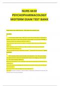  NURS 6630 PSYCHOPHARMACOLOGY MIDTERM EXAM TEST BANK