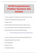 ATI RN Comprehensive  Predictor Questions And  Answers