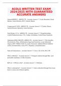 ACOLS WRITTEN TEST EXAM 2024/2025 WITH GUARANTEED ACCURATE ANSWERS