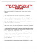 ACOLS STUDY QUESTIONS WITH GUARANTEED ACCURATE ANSWERS