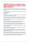 HESI RN Case Study: Congenital heart disease Questions and answers | Latest 2024/25 RATED A+