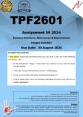 TPF2601 Assignment 50 (COMPLETE ANSWERS) 2024 - DUE 30 August 2024