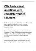 CEN Review test questions with complete verified solutions.