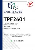 TPF2601 Assignment 50 (DETAILED ANSWERS) 2024 - DISTINCTION GUARANTEED 